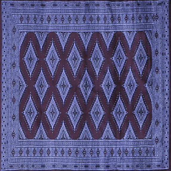 Ahgly Company Indoor Square Persian Blue Traditional Area Rugs, 8' Square