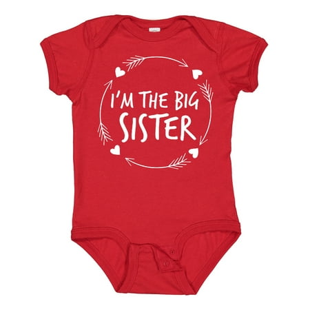 

Inktastic I m the Big Sister- Hearts and Arrows Gift Baby Girl Bodysuit