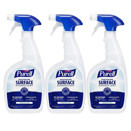 PURELL Healthcare Multi Surface Disinfectant Spray, Fragrance Free, 16 fl oz Capped Trigger Sprayer Bottles,