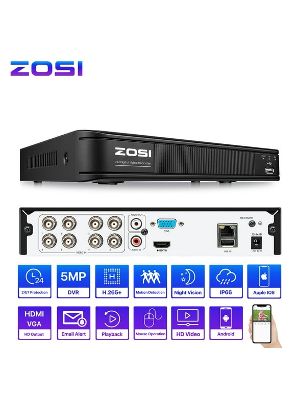 ZOSI 8 Channel 1080P 4-in-1 HD CCTV Security DVR Recorder for CCTV Security Surveillance Cameras System No Hard Drive