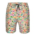 thumbnail image 3 of Cauagu Travel Print Men's Swim Trunks,Hawaiian Bathing Suit Swimsuits Beach Shorts with Pockets for Men Quick Dry Swimming Board Shorts-XX-Large, 3 of 6