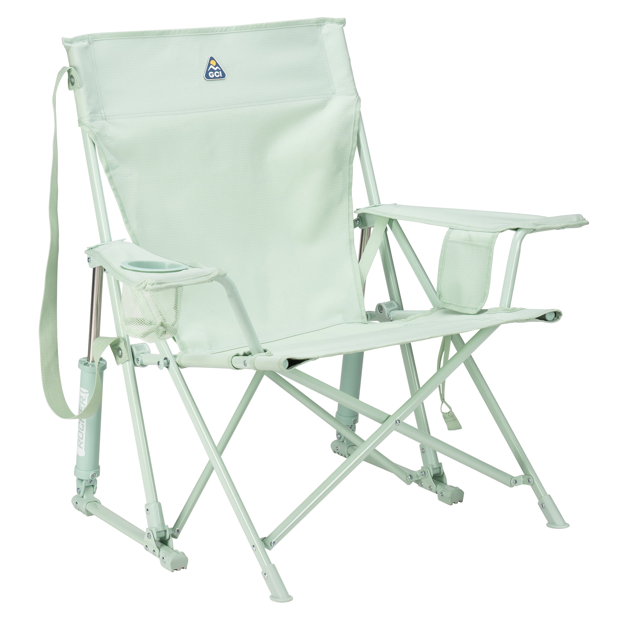 GCI Outdoor Kickback Rocker Foldable Rocking Camp Chair Heathered Indigo