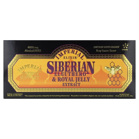 Imperial Elixir (Ginseng Company) Siberian Eleuthero Extract w/Royal Jelly Vials 10 Vial