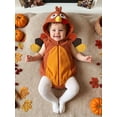 thumbnail image 4 of RUINIXCW Newborn Baby Girl Boy Thanksgiving Turkey Costume Kids Halloween Spider Costume Infant Baby Boy Girl Fall Winter Clothes Warm Fleece Romper Sleeveless Hooded Zip Up Bodysuit Jumpsuit, 4 of 10