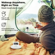 Sonic Alert - Sonic Shaker Portable Super Loud Digital Alarm Clock for Heavy Sleepers, Compact Design, White