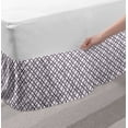 thumbnail image 2 of Geometrical Bed Skirt, Abstract Illustration Along Stars Shapes and Monochrome Stripes, Elastic Bedskirt Dust Ruffle Wrap Around for Bedding Decor, 4 Sizes, Pale Eggplant and White, by Ambesonne, 2 of 2