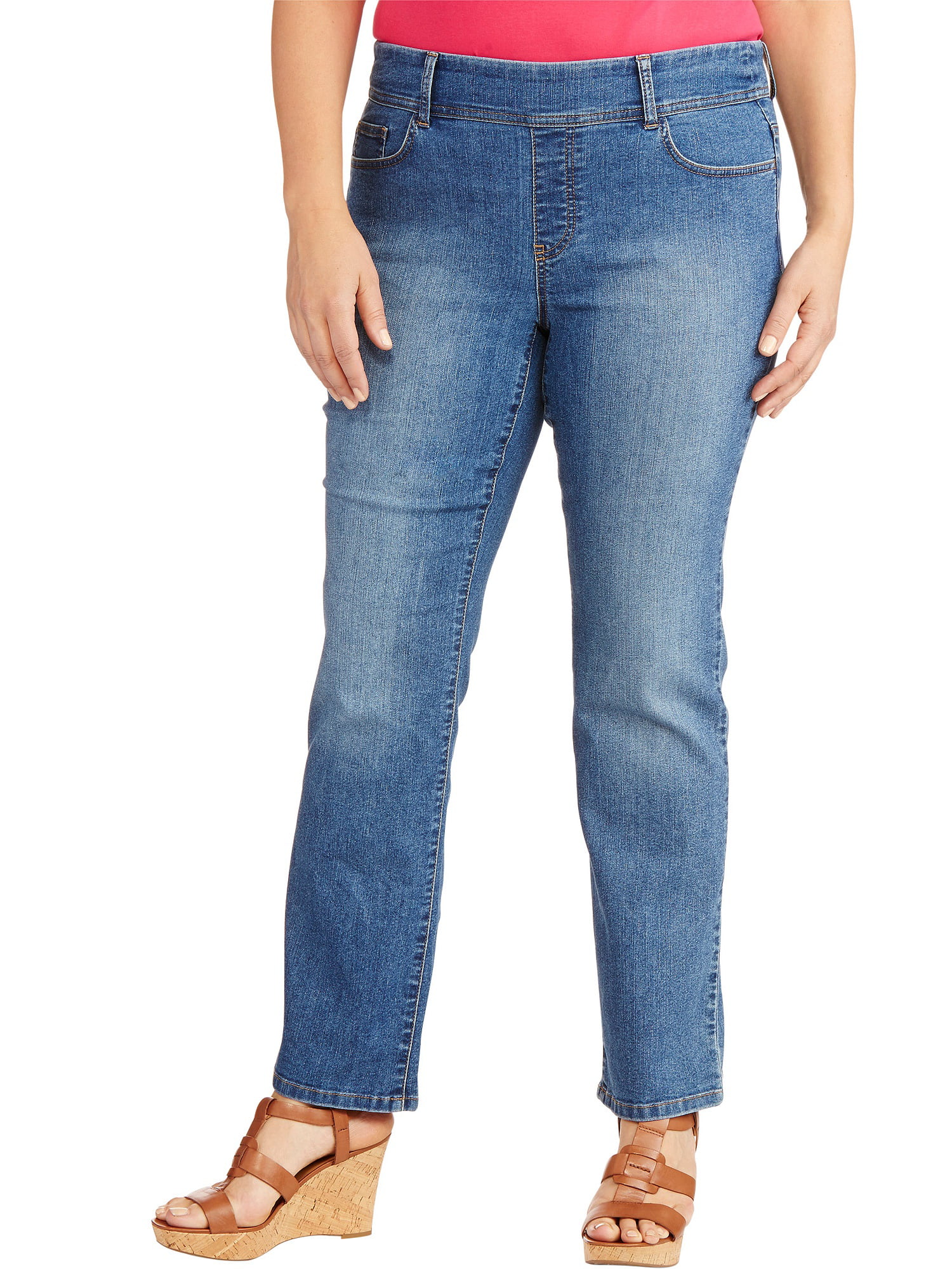 Women's Plus-Size Pull On Bootcut Jean - Walmart.com