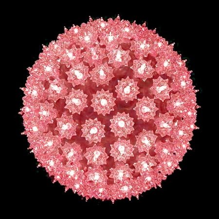 6" Coral Pink Lighted Hanging Starlight Sphere Ball Christmas Decoration