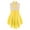Yellow, variant on YONGHS Kids Girls Figure Ice Skating Sequin Dance Dress Sleeveless Mesh Tutu 6-16