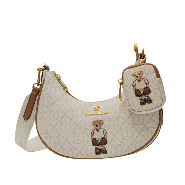 Bolsa Juvenil TTWNBEAR Para Mujer Diseño Bordado Color Crema