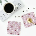 thumbnail image 4 of Kdxio Easter Rabbit Print Funny Coasters,4 Pcs Leather Coasters,Housewarming Gifts,Protect Furniture from Water Marks Scratch and Damage-Square, 4 of 6
