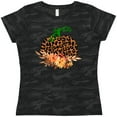 thumbnail image 3 of Inktastic Cheetah Print Pretty Pumpkin with Fall Leaves Women's T-Shirt, 3 of 5