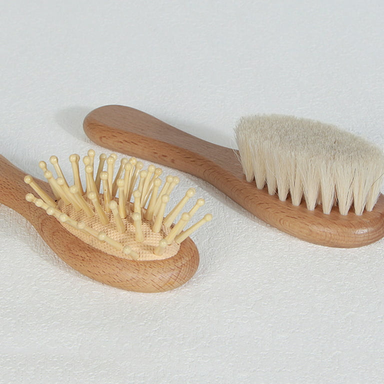 Baby Bathing Comb Baby Care Hair Brush Beech Soft Wool Wood - Temu