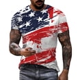 thumbnail image 2 of TOWED22 Mens USA Flag T-Shirt Casual Short Sleeve Crew Neck Muscle Gym Workout Athletic Shirt Summer Tee Shirt Top Mens T Shirt(Red,XXL), 2 of 6