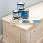 Linon Troyin Rustic Backless Corner Nook with Storage in Solid Unfinished Pine
