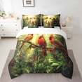 thumbnail image 2 of Housse de Couette Oiseau Cardinal Motif Cardinaux Rouges Ensemble de Literie Complet, Branches d'Arbre 7 Pcs Lit en Sac Doux pour Enfants Garçons Décoration de Chambre, Ensemble de Lit Animaux de la Forêt, Vert, 2 of 5