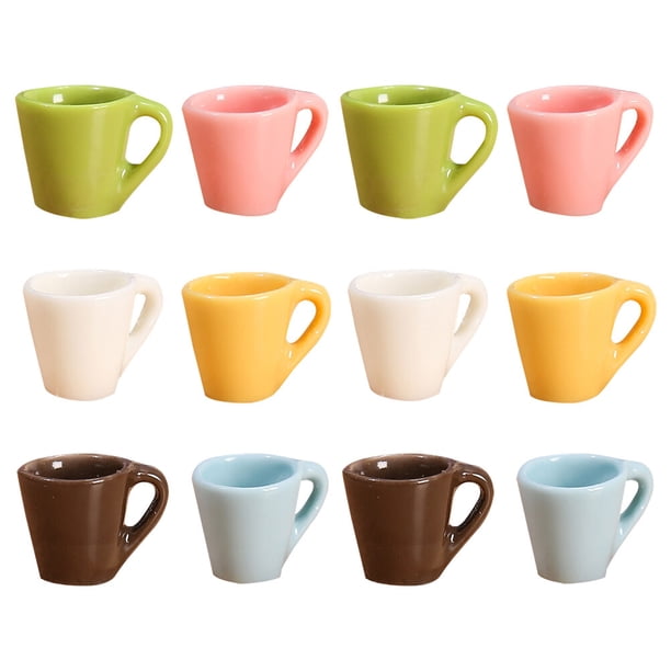 12 tazas en miniatura para decorar, adornos para tazas, vajilla para el hogar.