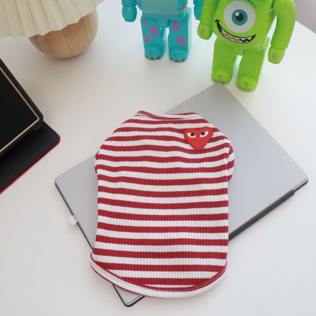 Camisa elástica a rayas de moda para mascotas de otoño/invierno, método de algodón, ropa para gatos de peluche Dou Schnauzer Keji