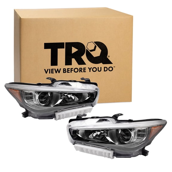 TRQ  Headlight Assembly Set Driver & Passenger Side IN2502179 IN2503179 Fits 2018-2023 INFINITI Q50
