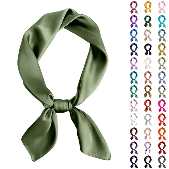Bmisegm Scarf for Women Solid Color Ribbon Kerchief Women Polka Neck Scarf 70x70cm Minimalist Lightweight Summer Scarf Army Green#1