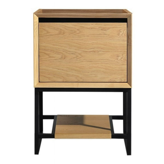Laviva Alto 24" Oak Wood and Stainless Steel Cabinet in California White Oak