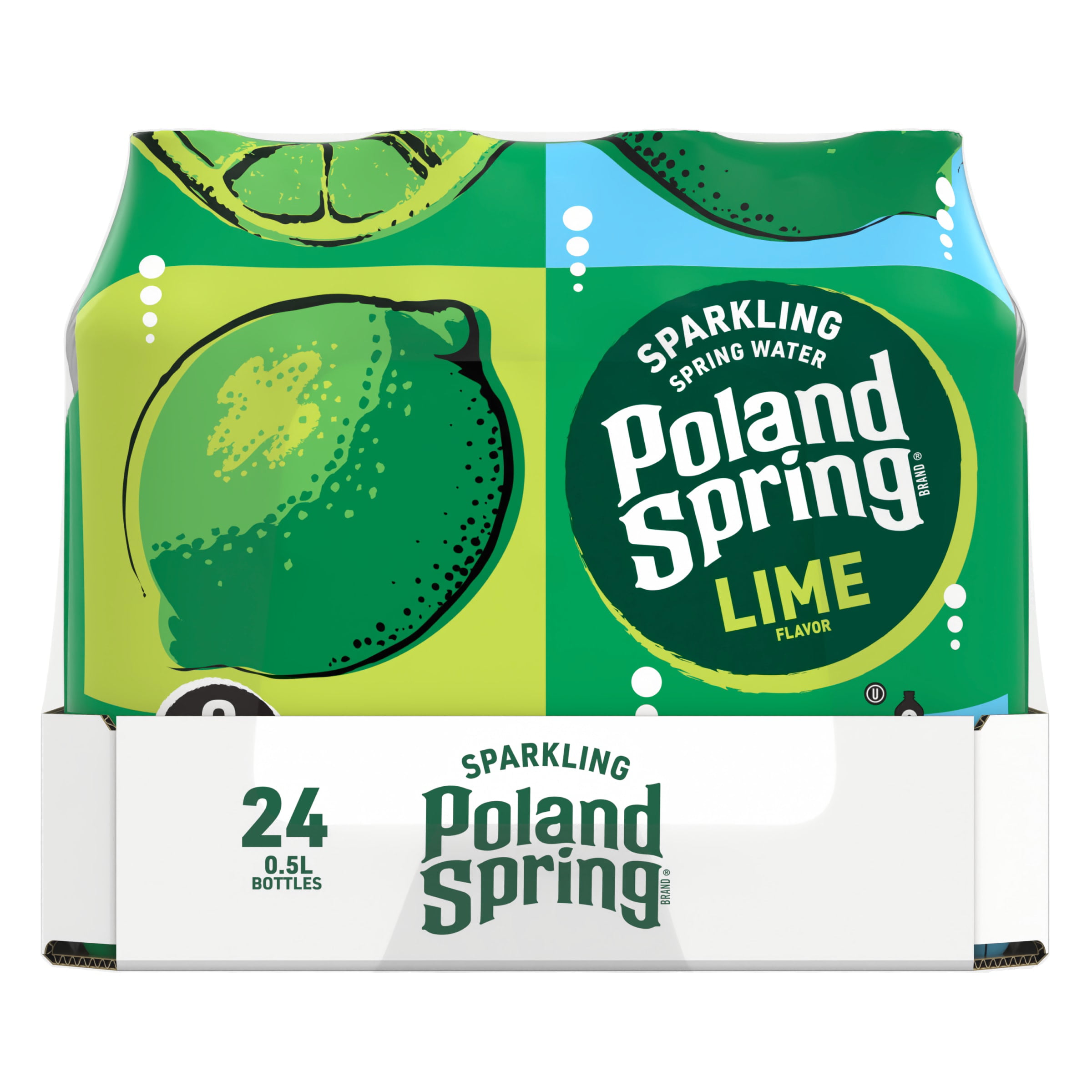 Poland Spring Sparkling Water, Zesty Lime, 16.9 oz. Bottles (24 Count) - 1