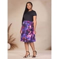 thumbnail image 3 of Plus Size Abstract Accordion Pleated Midi Skirt, 3 of 4