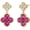 Jul.-Ruby, variant on Dangle Earrings for Women 14K Gold Plated Four Leaf Clover Dangling Drop Birthstone Stud Earrings Trendy Flower Birthstone Jewelry Birthday Gifts