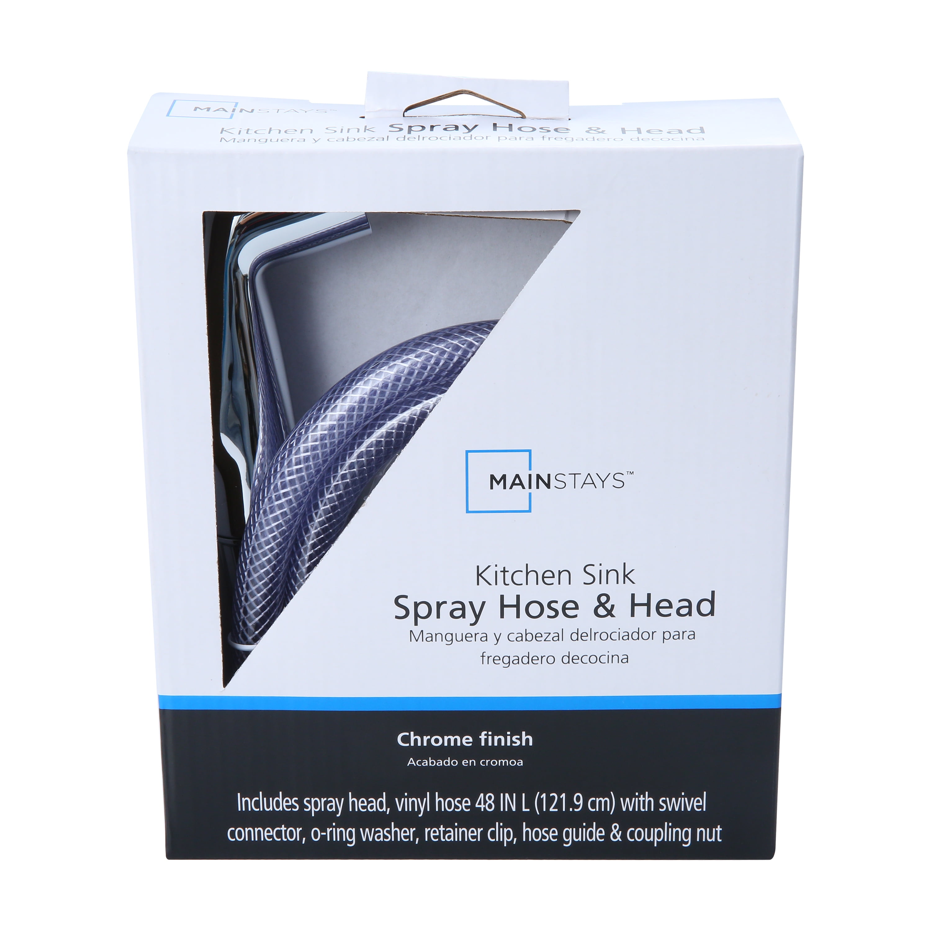 Mainstays Universal Kitchen Sink Sprayer with 48-Inch Hose and Chrome Finish