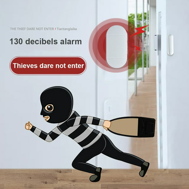 maskred Wireless Door Sensor Living Room Bedroom Window Smart Loud Alarm Status Detector Battery Powered Security System Accessories