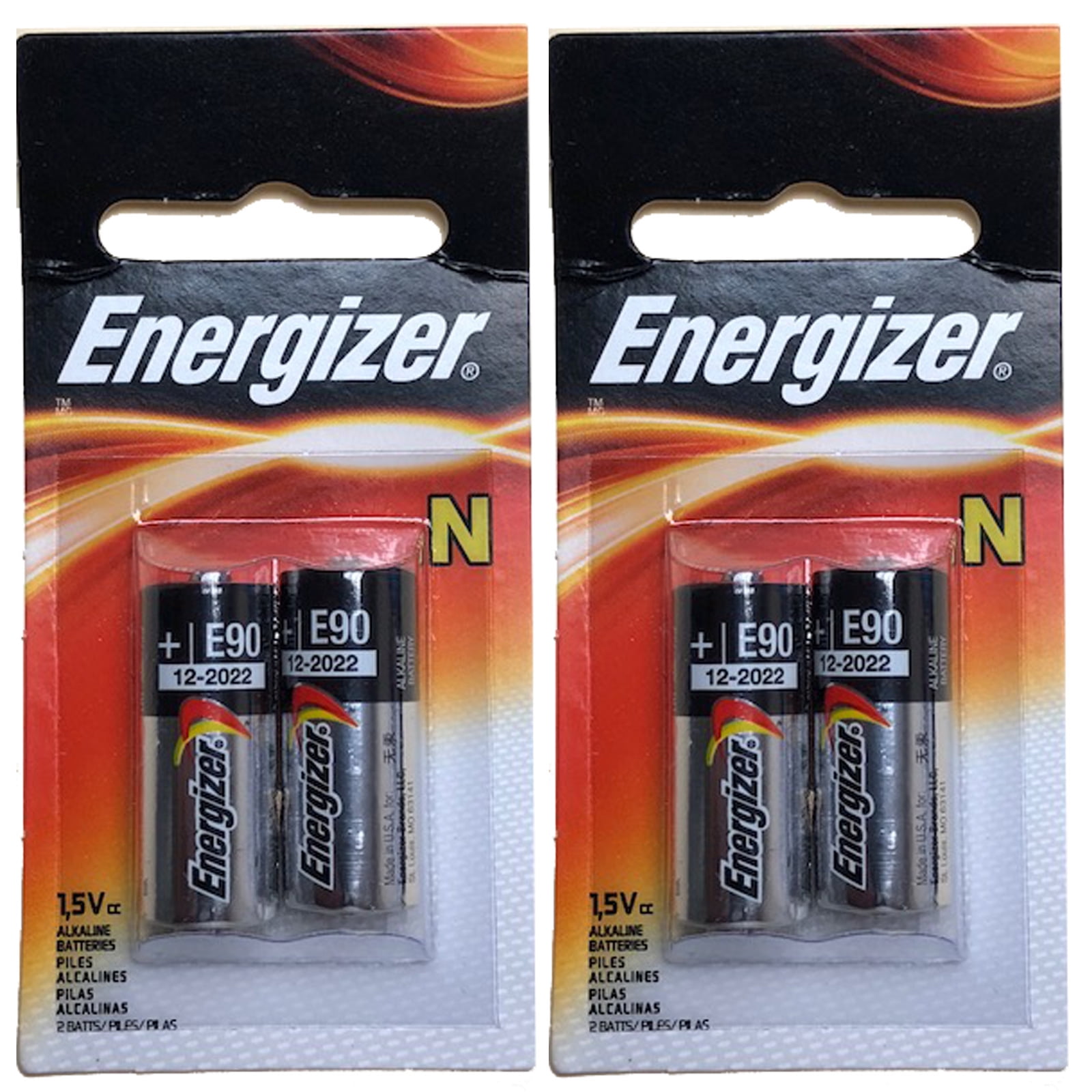 2x 2pk Energizer E90 N 1.5V Alkaline Batteries Replace MN9100, N