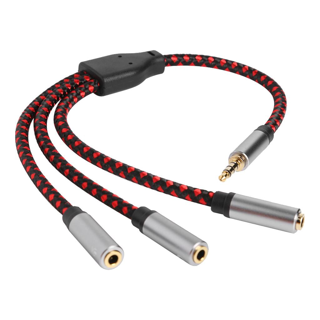Read victim Forced Headphone Splitter, -Plated 3.5mm Male to 3 Female Audio Splitter Cable, 1  X Microphone Jack+1 X Headphone Jack+1 X Headphone Microphone Jack -  Walmart.com
