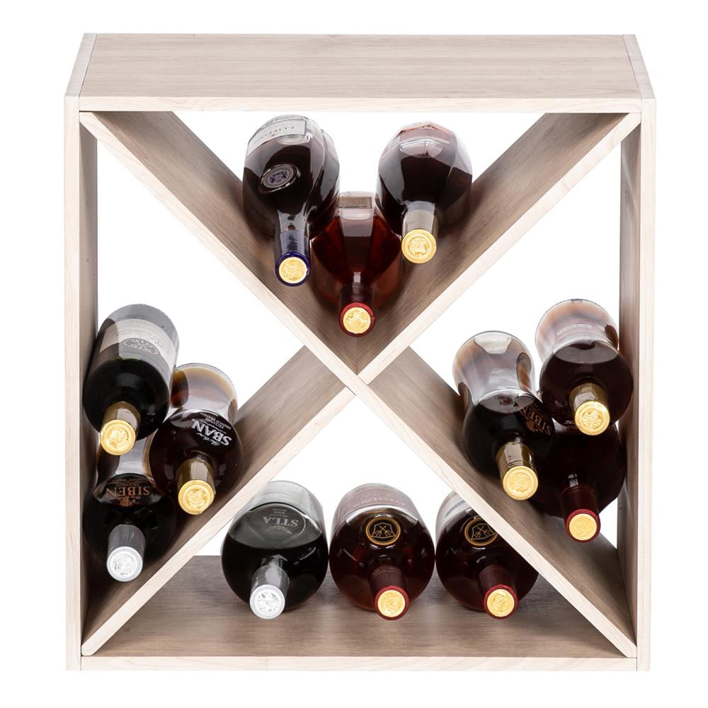 Zimtown 16 Bottle Compact Cellar Cube Wine Rack, Natural