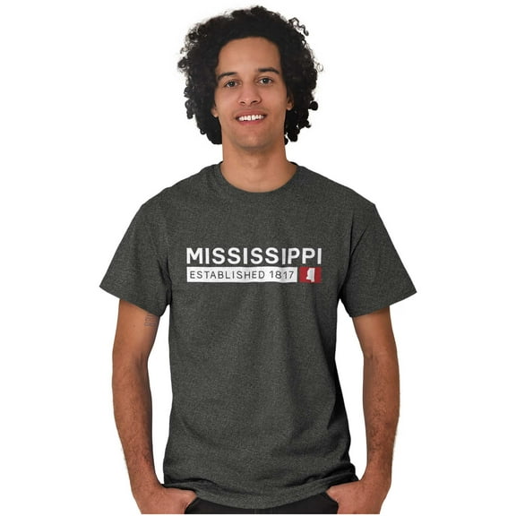 Mississippi Map Shape Established Men's Graphic T Shirt Tees Brisco Brands X