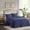 Navy + Polyester+6, variant on TENGDA 3 Piece Cream King Size Split Corner Pleated Quilted Home Bedding Set