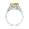 thumbnail image 2 of Rosec Jewels Solitaire Lab Grown Yellow Sapphire Split Shank Ring for Women - 10X14 mm, 18K White Gold, US 6.00, 2 of 8