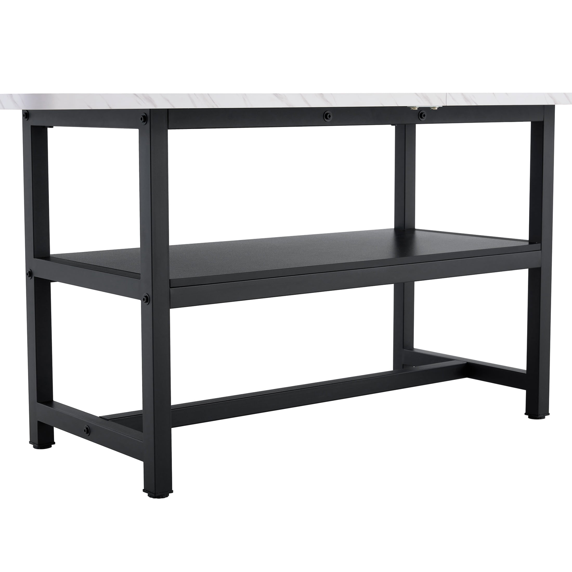 71" Dining Table, Minimalist Kitchen Table for 4-6, MDF Dinner Table with Metal Legs, for Kitchen, Dining Room, White