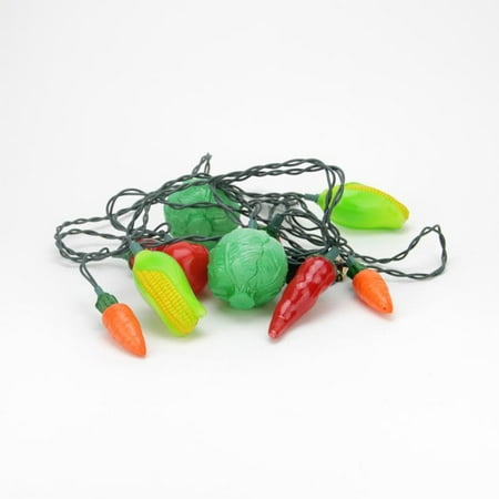 Set of 10 Bright and Colorful Vegetable Novelty Christmas Lights - Green Wire - Walmart.com