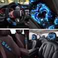 thumbnail image 4 of Uorisanigo Love Dolphins 14 Pack Cars Accessories Set with Auto Seat Covers and Steering Wheel Cover and Auto Headrest Cover Car Console Cover Seat Belt Pads Water Cup Pad Fit Car SUV, 4 of 6