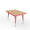 24in x 36in Rectangle Premium Thermo-Fused Adjustable Activity Table Maple/Red/Red - Toddler Swivel