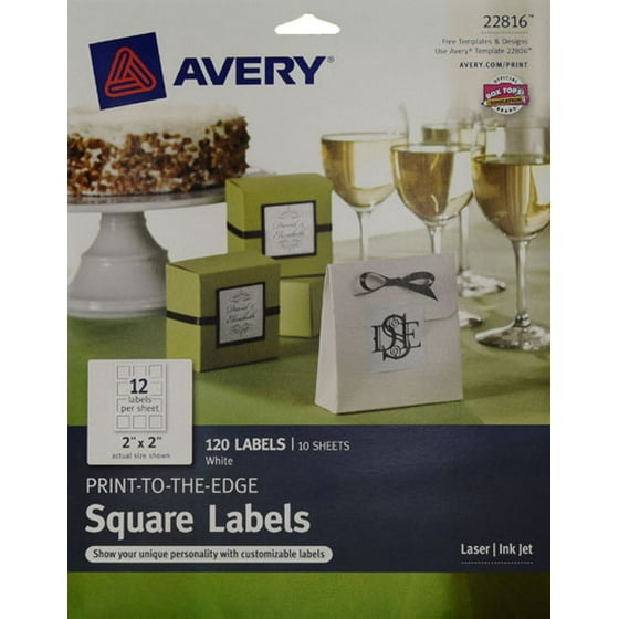 avery print to the edge labels square white 2 inches makes