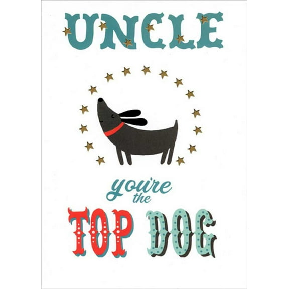 RSVP Top Dog Funny / Humorous Birthday Card for Uncle