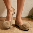 thumbnail image 5 of YTCAMLO Puff Pompom Flats for Women Round Toe Backless Casual Shoes Slip On Soft Comfort Ballet Shoes for Daily Weekend Outings, 5 of 7