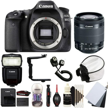 Canon EOS 80D Digital SLR Camera with 18-55mm EF-IS STM Lens , 430EX lll Non RT Flash and Accessory
