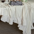 thumbnail image 5 of GLORY SEASON Retro Farmhouse Ruffle Tablecloth Cotton Flounces Trim Table Cover for Rectangle Table Baby Shower Kitchen Party Wedding Decor 60x120 in, 5 of 7