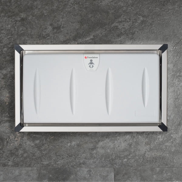 Foundations Classic Horizontal Baby Changing Station, Recessed Mount, Stainless Steel Frame, 5240259, Gray