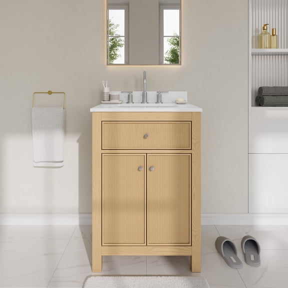 Wyndham Collection WCF929224STOCCUS3MXX Pendry 24" Free Standing Single Basin Vanity Set -