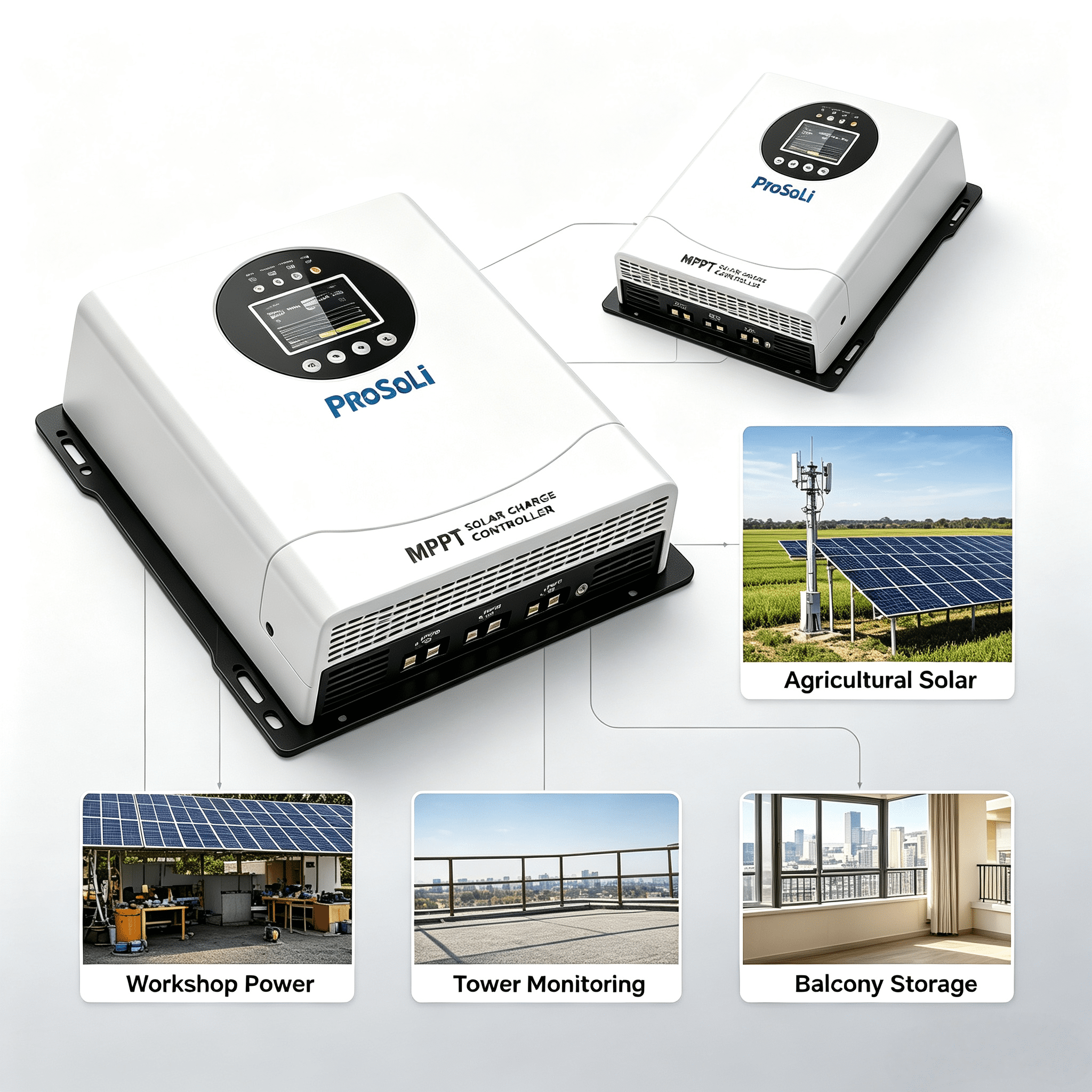 Prosoli 60A MPPT Solar Charge Controller,12V-96V Auto Regulator Max 230V PV Input for LiFePO4 Agm Gel Batteries off-Grid Solar