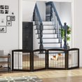 "PAWLAND Wooden Indoor Free Standing Folding Pet Gate, Tall Dog Safety