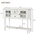 thumbnail image 6 of JINS&VICO Console Table with Bottom Shelf,Farmhouse Wood/Glass Buffet Storage Cabinet Living Room,White, 6 of 7